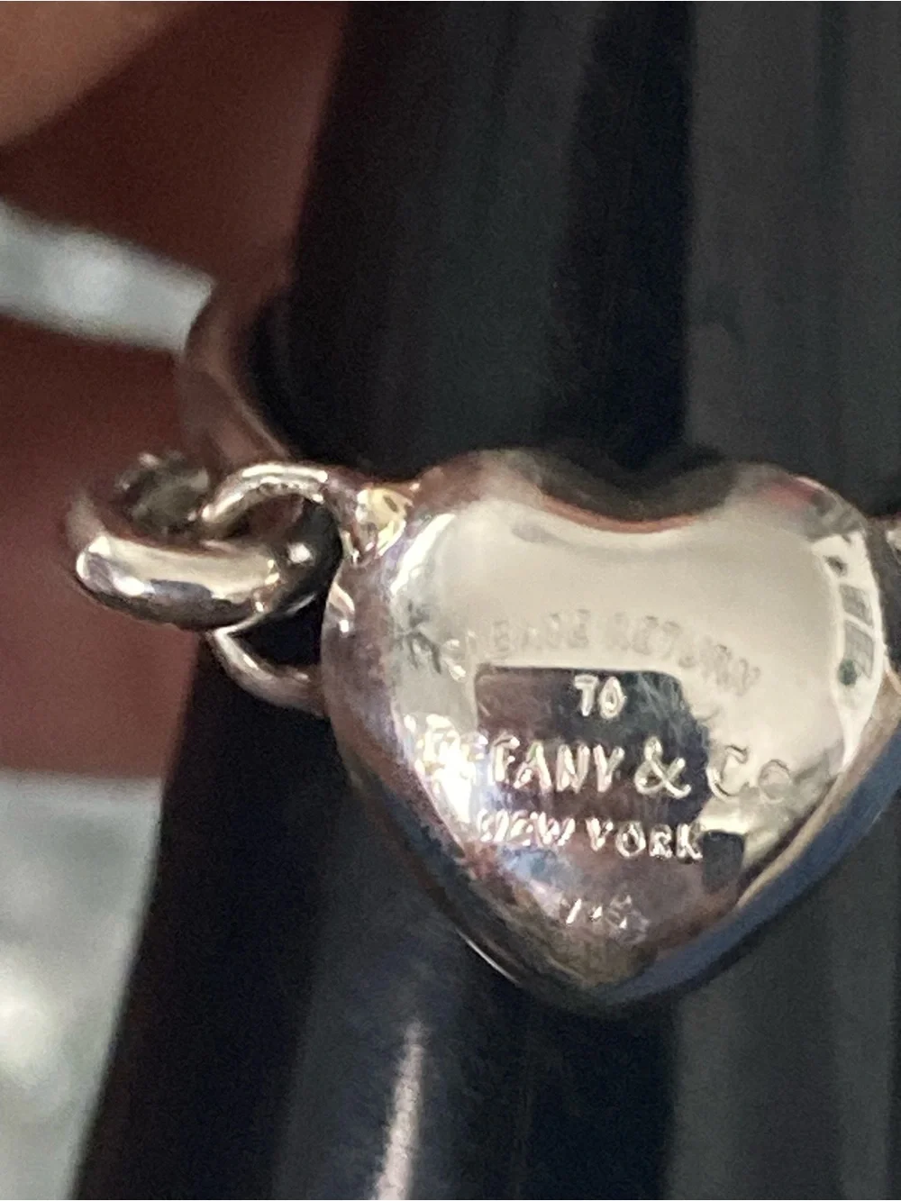 Sterling Silver Heart Tag Link Ring - Silver